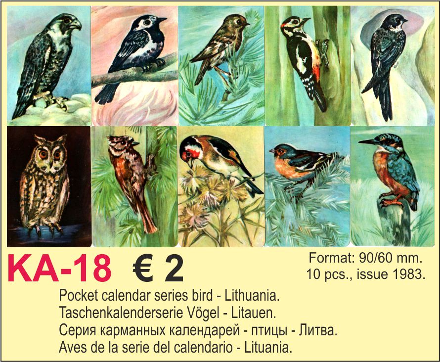Calendars Lithuania birds